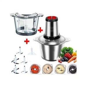 Hachoir Électrique Professionnel Cooking® - 2000W - Bol 3L - 4 Lames Inox - Design Allemand - Hache-Viande & Légumes Ultra Puissant