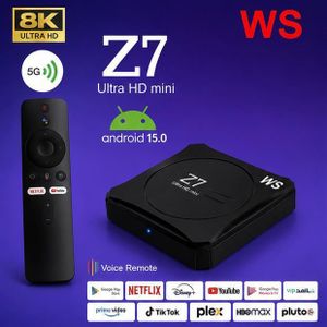 WS Z7 Ultra HD Mini 8K Android TV Box (Android 15.0 / 5G Wi-Fi / Voice Remote)