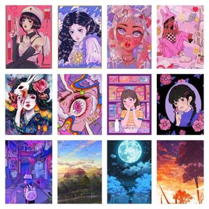 12 Poster A5 Cartoon Girls Diamond Painting Cute