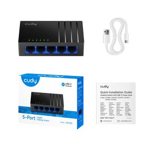 cudy Switch GS105D 7.0 – 5 Ports Gigabit 10/100/1000 Mbps – Plug & Play
