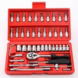 Kit de Réparation Universel : Mallette à Cliquet et Embouts 46-en-1