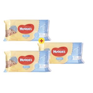 HUGGIES Lingette pure biodégradable 56 lingettes pas cher 