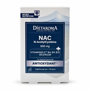Dietaroma NAC 600 mg – N-Acétylcystéine  40 gélules 