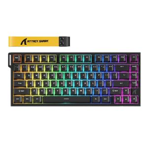 ATTACK SHARK Clavier gaming R82 HE 75 % à switches magnétiques, Rapid Trigger 0,005 mm, 8000 Hz, RGB