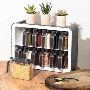 Organisateur d’Épices Mural avec 12 Bocaux – Rangement Pratique et Élégant (multicouleur aléatoire)