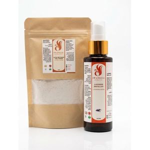 SWANELIA COSMETICS باك التفتيح والتهدئة الطبيعية Swanelia - ودعة بودرة 100غ ومقطر الخزامى 130مل