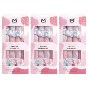MIEVIC Lot de 3 - Ensemble de Boucles Sans Chaleur en Satin - Pour Cheveux - Accessoire de Coiffure Doux