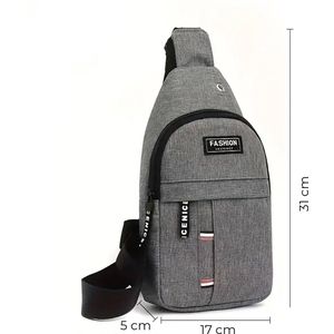 Sac Bandoulière Homme Sport & Urbain – Poche Écouteurs – Grande Capacité 