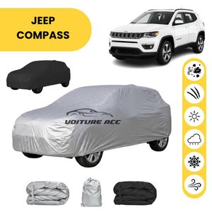 Bâche voiture imperméable double face – Protection complète contre pluie, soleil et poussière + sac offert ( JEEP COMPASS )