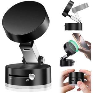 Premium Support Téléphone Magnétique Universel Voiture & Bureau – Pliable, Rétractable, Double Face, Rotation 360°, Ventouse Ultra Puissante, Base Antidérapante – Pour Pare-Brise, Tableau de Bord, Miroir, Surface Lisse etc– Compatible Tous Smartphones