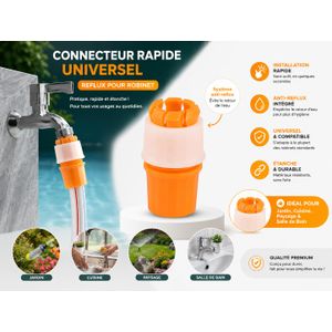 Connecteur Rapide Universel Anti-Reflux pour Robinet – Jardin, Cuisine & Salle de Bain
