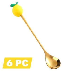 مجموعة من 6 ملاعق شاي من الستانلس ستيل بمقبض ليمون