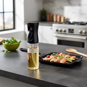 Vaporisateur d'Huile de Cuisine Premium – Spray Pulvérisateur pour Air Fryer, Barbecue et Salades-NOIR
