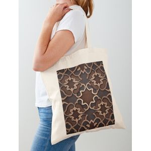 حقيبة يد كلاسيكية باللون البني الداكن بنمط مغربي اللوحة الرقمية