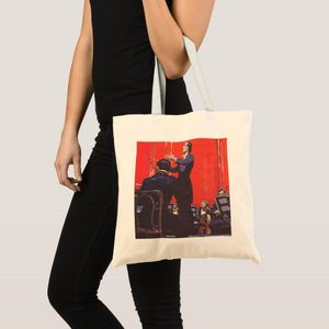 Tote bag vintage music, conduct of an orchestra Unique, haute qualité
