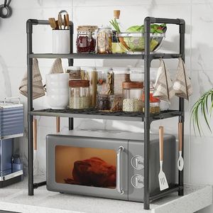Organisateur de Cuisine en Métal pour Micro-Ondes – Rangement Compact & Ultra Pratique