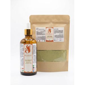 باك التطهير الفائق وإنبات الشعر "Swanelia" – بودرة العرعار الصافية (250g) + زيت الأزير/الروزماري (100ml)