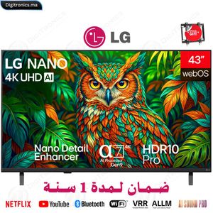 LG تلفاز ذكي 50 4K UHD AI بنظام webOS HDR10 Pro، معالج a7 الجيل 8 + حامل مجاني، 50UA73006