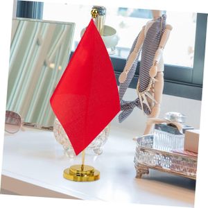 عمود علم طاولة من COHEALI حامل علم طاولة وقاعدة علم طاولة وحامل علم مغربي مصنوع من المعدن ذاتي الاحتفاظ