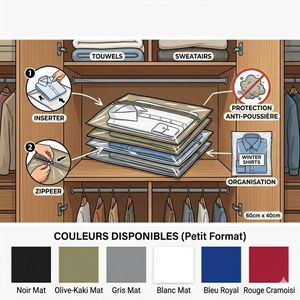 Housse de Rangement avec Fenêtre Transparente – Organisateur de Placard Pratique pour Vêtements et Linge.