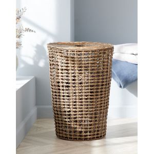 Panier à Linge PREMIUM Style Rotin Naturel avec Couvercle – 55L