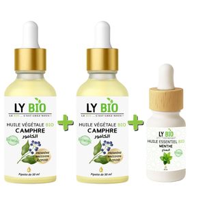 LY BIO PACK 2 X HUILE CAMPHREE 50ML - PIPETTE + HUILE ESSENTIEL MENTHE 10ML