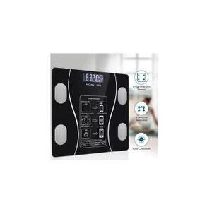 Balance de pesée intelligente Bluetooth Balance électronique pour perte de poids Balance de graisse corporelle Affichage de la température et de la puissance
