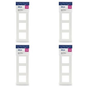SIMON Lot de 4 - Plaque Triple Blanche S24 - Cadre d'Interrupteurs - Pour Installation Électrique - Design Moderne