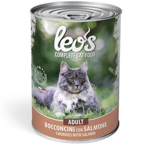 Animalux Leo’s Adult طعام رطب للقطط بالسلمون – غذاء كامل للقطط – قطع بالسلمون