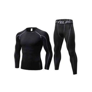 Tenu sport homme, survêtement à manches longues et collant pantalon confortable
