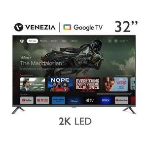 Venezia Smart Google TV GTV32 – 1 an abonnement -Téléviseur intelligent 32 pouces 2K LED avec télécommande vocale 
