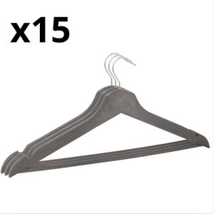 15 علاقة ملابس بلاستيكية باللون الرمادي