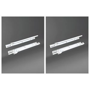 Coulisse de Tiroir - Métal - Glissière pour Meuble - Blanche 500mm - Lot de 2
