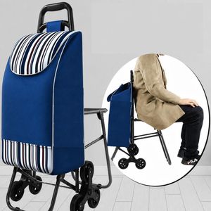 Chariot de courses portable, sac à provisions sur roues, roulement pliant, robuste, grimpable, épicerie, chariot à bagages Sacs d’épicerie réutilisables