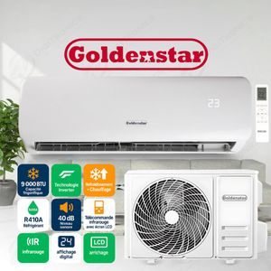 Golden Star Climatiseur Inverter 12000BTU Refroidissement & Chauffage, silencieux, R410a 