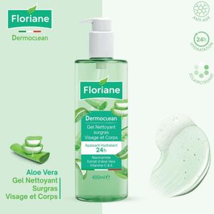 Floriane Dermoclean Gel Nettoyant Aloe Vera Visage et Corps 400ml – Hydratation 24h & Peau Elatante 