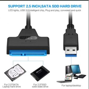 Sata Câble  vers USB 3.0 Type C pour disque dur externe HDD SSD 2.5 pouces, adaptateur 22 broches, jusqu'à 6 Gbps vers SMiIII pour PC