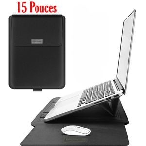 Housse pour ordinateur portable en cuir avec support - 11 pouces à