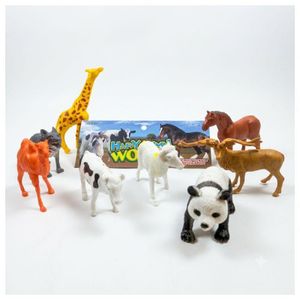 Figurines d'animaux de la ferme et sauvages pour enfants jouets éducatifs comprenant girafe cheval panda loup cerf chameau vache et mouton pour jeux d'éveil apprentissage créatif activités scolaires loisirs à domicile et découverte de la faune