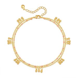 Clémentine Paris Bracelet de cheville de luxe pour femme doré élégantes à la mode AGN001