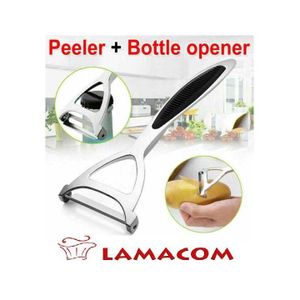 Lamacom Éplucheur Plus Ouvre - bouteille - Eplucheur des légumes et fruits Antidérapante en acier inoxydable