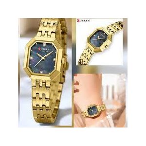 Curren Novelle collection 9108 Élégance Robe Montre Femme Cadran Rectangle Argenté Bracelet en Acier Inoxydable Vintage Minimaliste Quartz Montre-Bracelet