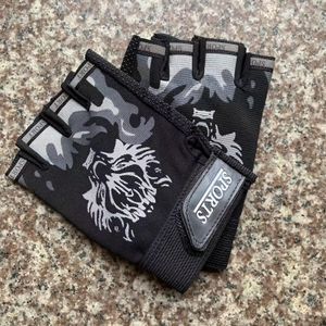 قفازات رياضية نصف أصابع، قابلة للتنفس ومقاومة للاحتكاك، لركوب الدراجات والتمرينات الرافعة واليوغا.