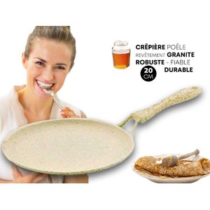 Poêle à crêpes en granité rouge 26 cm - Crêpière