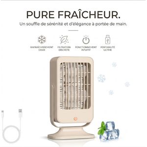 Ventilateur Froid Portable USB – Tour Ventilateur Silencieux avec Refroidissement pour Chambre et Salon