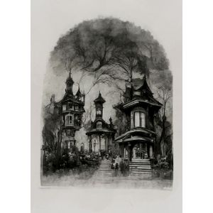 Old manor house portrait  Poster Chambre Haute Qualité