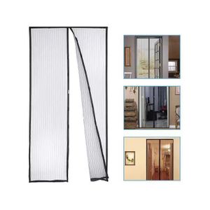 2x Rideau anti-moustiques de porte en maille avec écran magnétique robuste, moustiquaire, cloison mains libres, rideau de porte à rayures muet, Ventilation de chambre à coucher, empêche les insectes d'entrer.