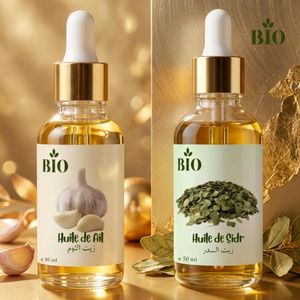 Bio Huile de ail 50 ml et Huile de sidr 50 ml routine beauté organic
