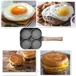 Multi Œuf Poêle, 4 Trou Hamburger Œufs Crêpe Poêle, Petit Déjeuner