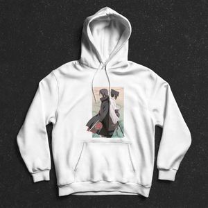 هودي سويت شيرت بغطاء للرأس للرجال - ابيض - Sasuke & Itachi